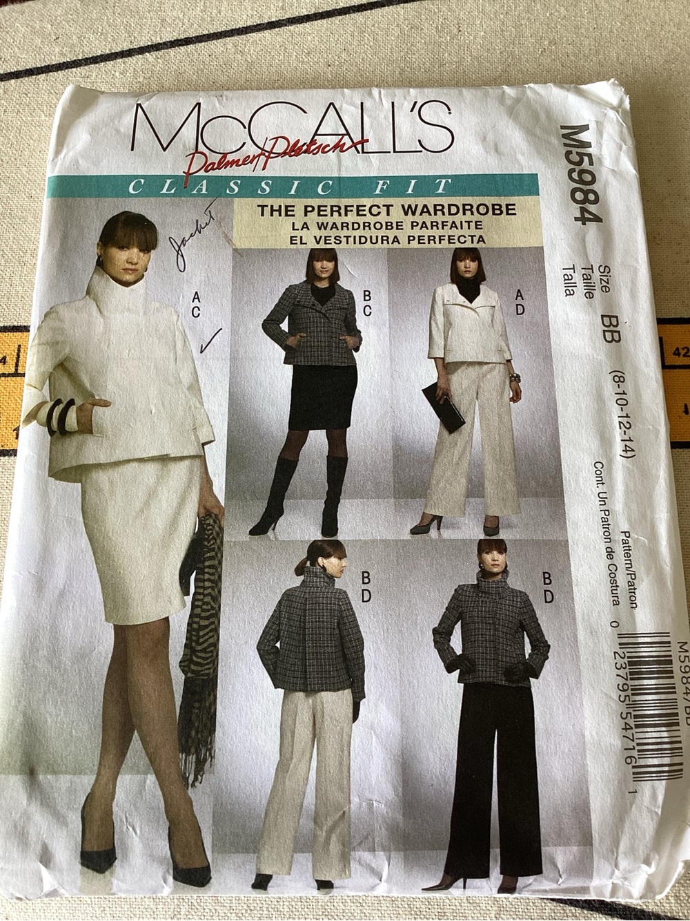 McCall's Classic Fit lined Jacket , pants and Skirt Pattern
